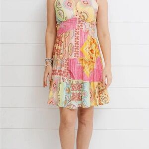 Charlie B XL V Dress Sleeveless Marigold and Lilac Tiered